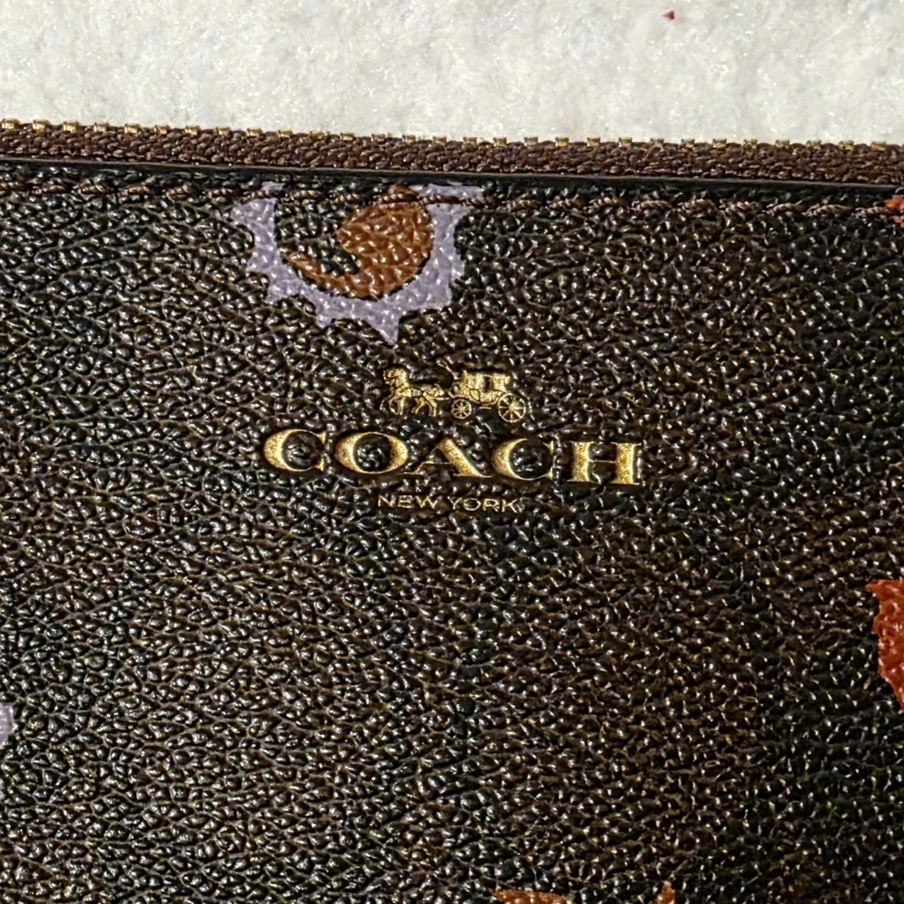 Coach Brown Floral Wristlet (No Call Outs) - Picture 2 of 5